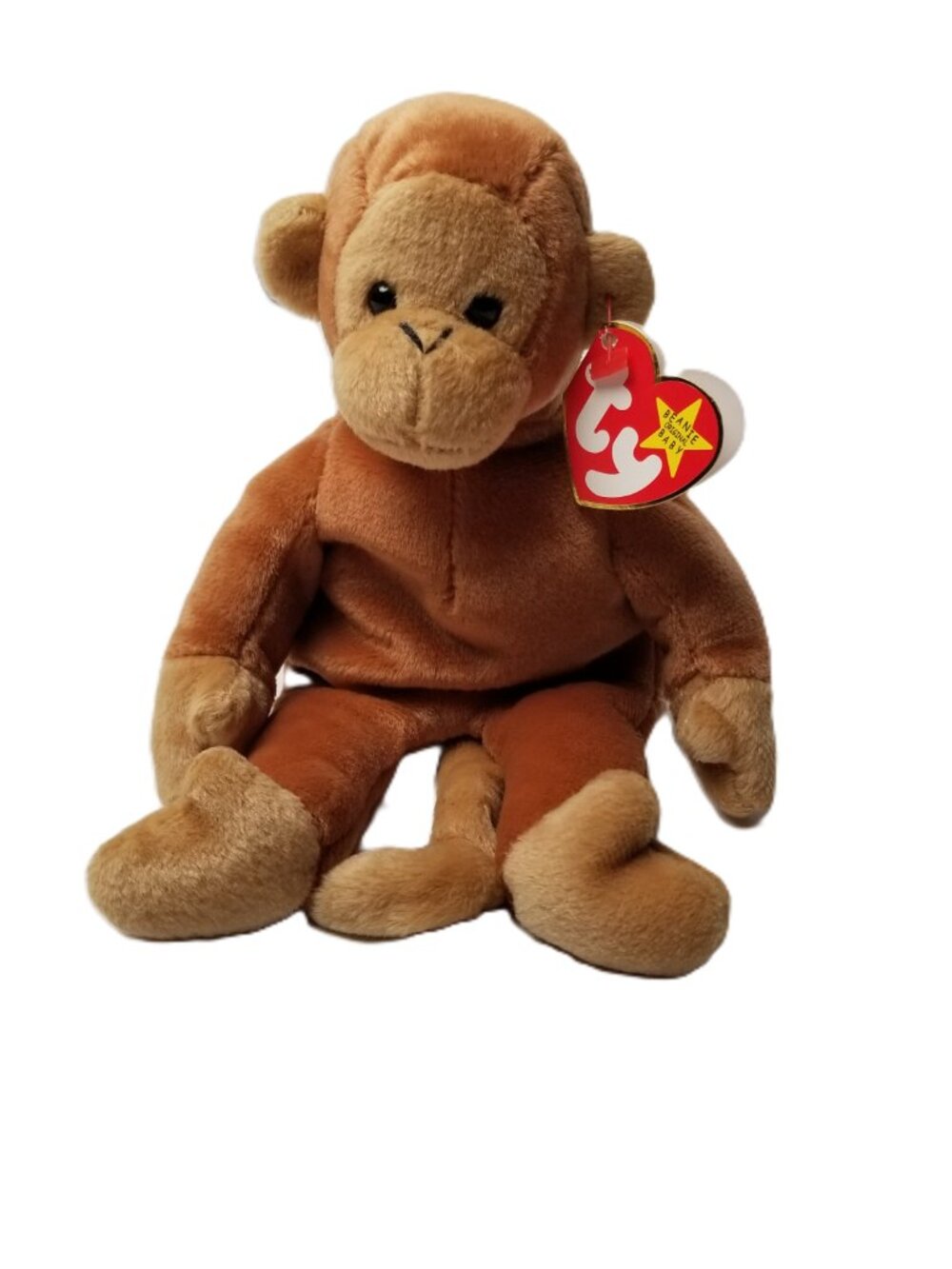 Ty Beanie Baby Bongo Monkey Plush 1995 Brown Retired With Hang Tag